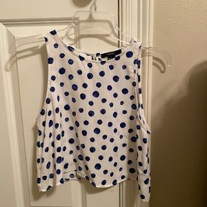 Forever 21 blue polka dot tank